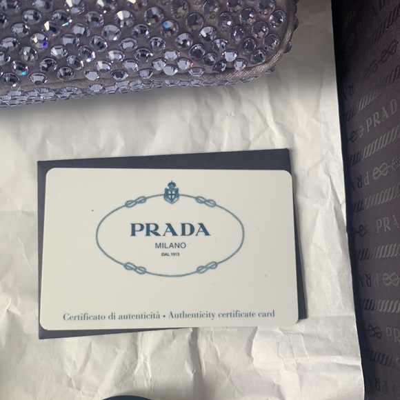 Authentic Iconic Lavender Prada Satin Mini Bag With Crystals - Picture 8 of 9